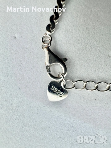 Сребърна гривна с мойсанит (Диамант) 0.5 карата, снимка 6 - Гривни - 53039715