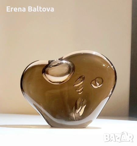 ♥Стъклена арт скулптура ваза Бохемия