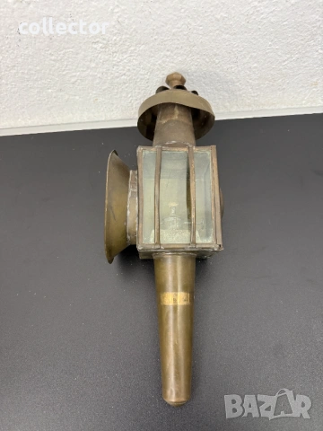 Автентичен месингов фенер за карета / файтон. №7824, снимка 4 - Антикварни и старинни предмети - 53069410