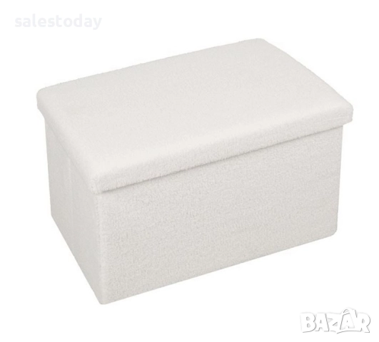 Табуретка за съхранение, бяла сгъваема табуретка, снимка 2 - Столове - 39920960