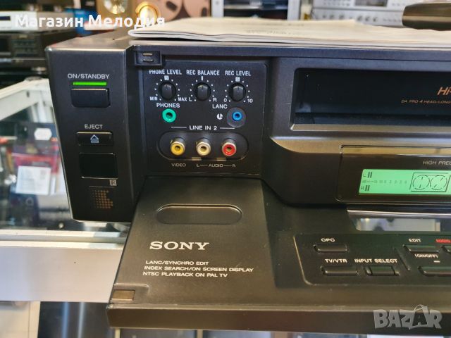 Записващо Hi-Fi Stereo VHS SONY SLV-E90 Video Cassette Recorder с дистанционно и книжка. В отлично т, снимка 5 - Плейъри, домашно кино, прожектори - 46660676