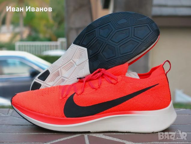 маратонки Nike Zoom Fly Flyknit Bright Crimson  номер 41,5 -42, снимка 2 - Маратонки - 45344637