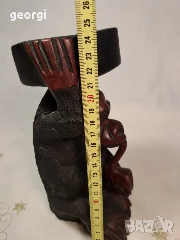 африканска статуетка пепелник дърворезба   7/2, снимка 7 - Други стоки за дома - 49775390
