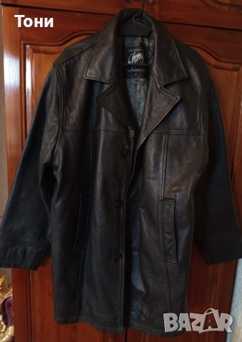 Ново Мъжко Зимно Яке с Яка Изцяло от Естествена Кожа L, снимка 2 - Якета - 53661384