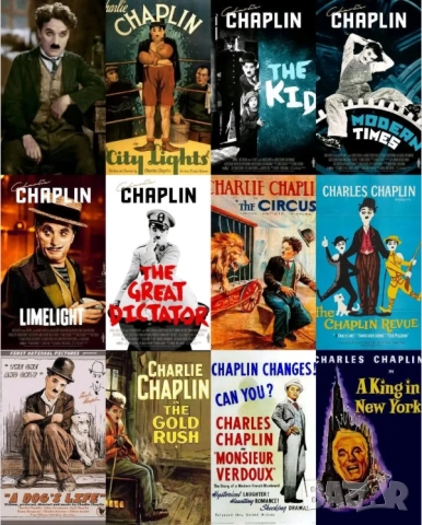 ЧАРЛИ ЧАПЛИН. 11 от най-известните му филми (на диск или флашка)
