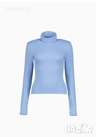 Блуза с поло яка в светлосиньо

, снимка 1 - Блузи с дълъг ръкав и пуловери - 45758264