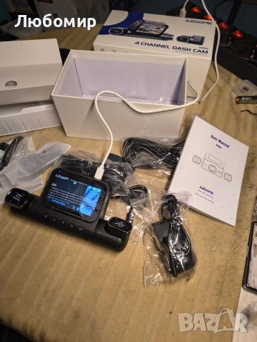 AZDOME 360° 4-канална видеорегистратор за автомобили отпред и отзад, вградена 128GB eMMC, , снимка 3 - Аксесоари и консумативи - 52920385