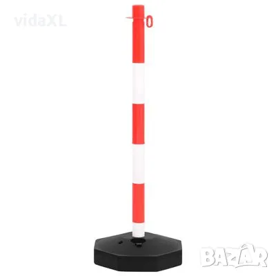 vidaXL Комплект сигнални колчета с 10 м пластмасова верига（SKU:150955）, снимка 2 - Други стоки за дома - 48815833