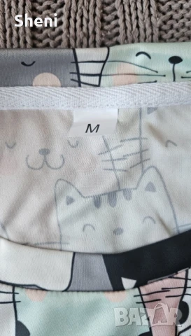 Нова дамска тениска на котки, размер М, снимка 5 - Тениски - 50744468