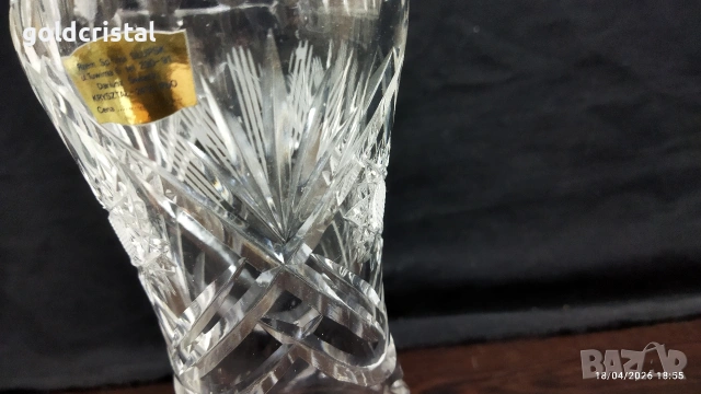 кристална ваза, снимка 6 - Антикварни и старинни предмети - 25134680