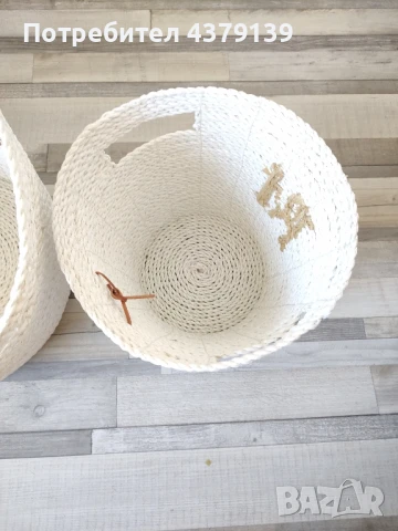 RivieraM Maison Monogram 2 кошници от рафия, снимка 7 - Други стоки за дома - 51181074