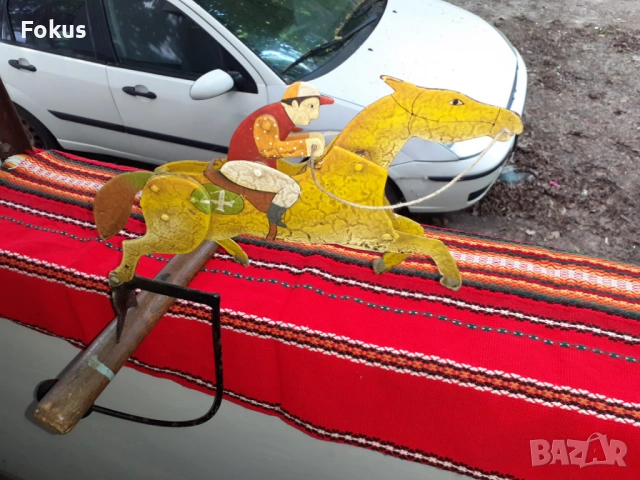 Стара американска играчка - жокей, снимка 5 - Антикварни и старинни предмети - 53279246