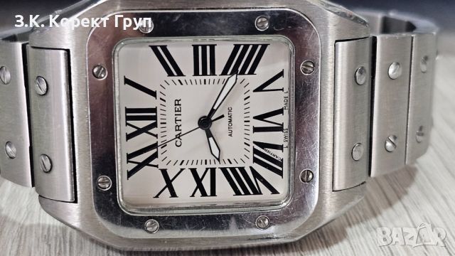 Часовник CARTIER SANTOS 100 от неръждаема стомана, снимка 6 - Мъжки - 46291171