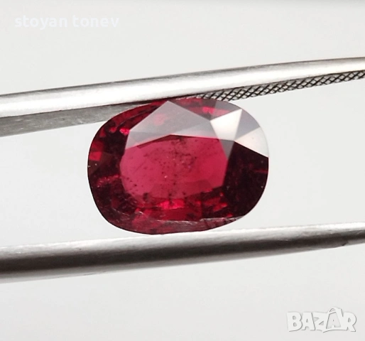 Натурален червен шпинел 2,08 карата с много добър цвят и блясък от Мианмар (Бирма)!, снимка 5 - Други - 54093925