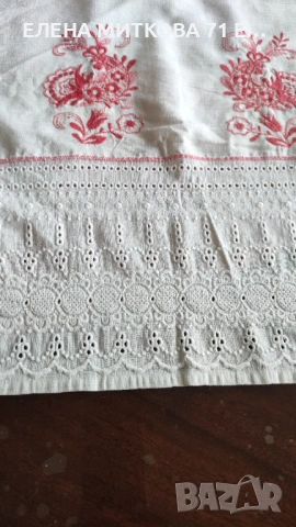 Бродирана кенарена ритуална кърпа или покривка 160 х 42 см, снимка 4 - Антикварни и старинни предмети - 54187963