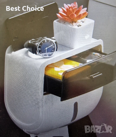 Водоустойчив органайзер за тоалетна хартия с чекмедже и поставка за телефон. , снимка 10 - Органайзери - 52402493