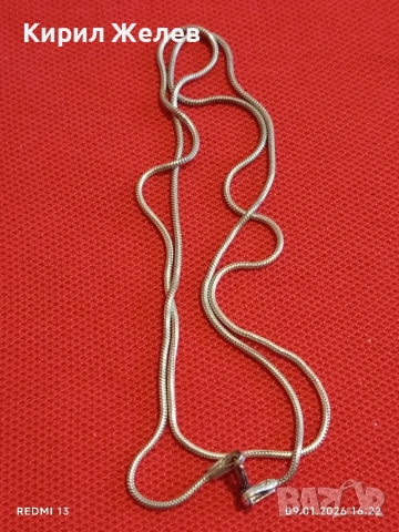 Сребърен синджир плетка тип Змийска кожа майсторска ръчна изработка 52684, снимка 5 - Колиета, медальони, синджири - 53045351