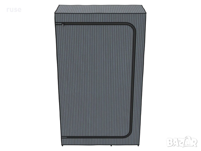 НОВ! Текстилен гардероб с лост и рафтове 174х100х46см сив-райе, снимка 6 - Гардероби - 52519153