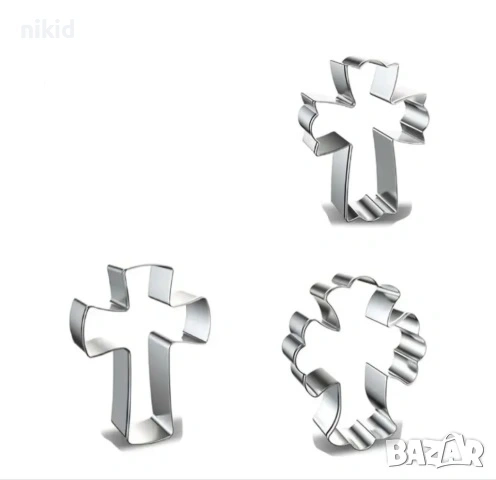 3 Вида кръст метален резец форма тесто сладки бисквитки пита кръщене 