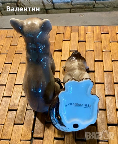 #0012# Сдвоени порцеланови фигурки "Сиамски котки". Перфектно състояние. Германия 70-те години., снимка 5 - Статуетки - 50685338