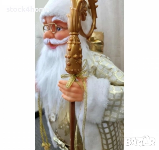 ЛИКВИДАЦИЯ!!  Декоративна фигура на Дядо Коледа в златисто, снимка 5 - Декорация за дома - 52604691