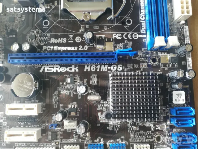 Дънна платка ASRock H61M-GS Socket LGA1155, снимка 9 - Дънни платки - 47981225