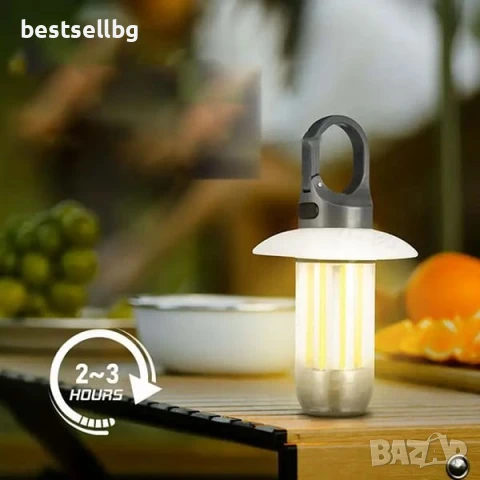 Мощна къмпинг лампа осветление за палатка риболов туризъм аварии автомобил LED фенер USB зареждане, снимка 7 - Къмпинг осветление - 51204316