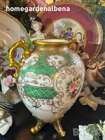 Антикварна ваза Noritake Japan circa 1908 — 24к злато, снимка 8 - Колекции - 54040502