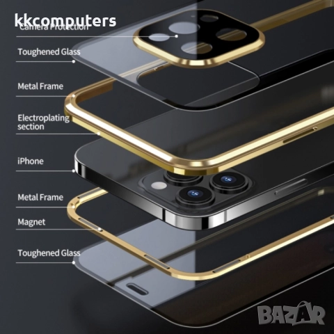 Apple iPhone 13 Pro Max Удароустойчив Калъф Metal Frame с Магнит 360 Градуса Защита и Протектор, 29,, снимка 6 - Калъфи, кейсове - 52818673