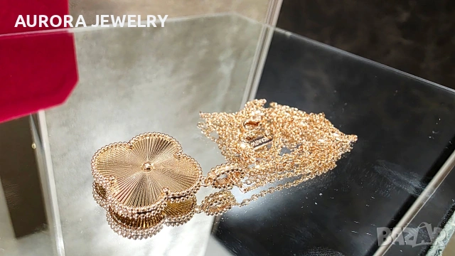 Van Cleef & Arpels VCA Rose Gold Magic Clear Long Vintage Alhambra Clover Дамско Колие, снимка 5 - Колиета, медальони, синджири - 54200232