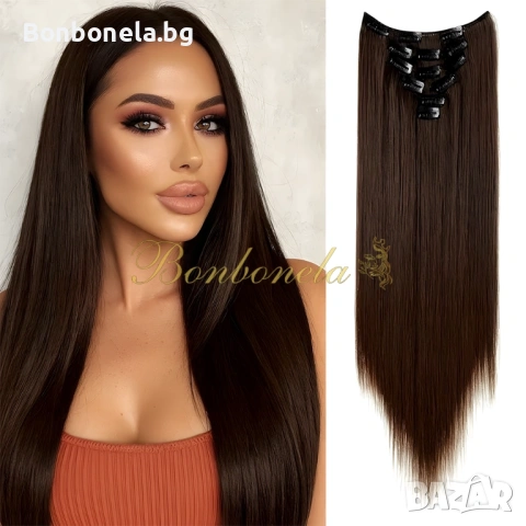 Екстеншън с клипс / треса / треса с клипси / клипс / Удължение за Коса, снимка 11 - Аксесоари за коса - 53034460