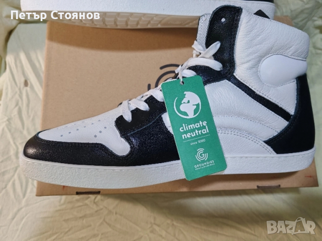 Високи мъжки кецове от естествена кожа GROUNDIES №45, снимка 8 - Кецове - 51657179