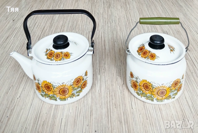Емайлиран чайник и котелка 