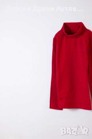 Червено поло с дълъг ръкав за момичета – размери 104-128, снимка 2 - Детски Блузи и туники - 51941060