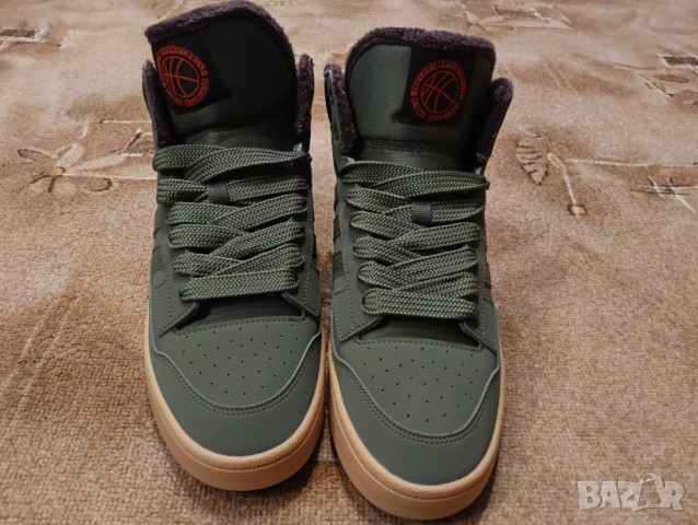 Чисто нови топли оригинални мъжки зимни кецове Adidas 44 ти номер Зелени, Еко кожа, Полар, снимка 3 - Мъжки боти - 52805773