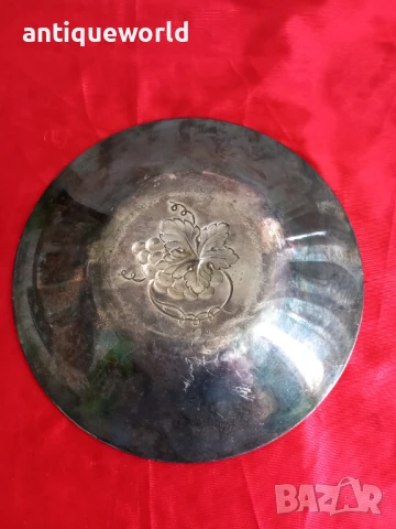 Стара Дебело ПОСРЕБРЕНА Чиния , Маркирана!, снимка 3 - Антикварни и старинни предмети - 50816159