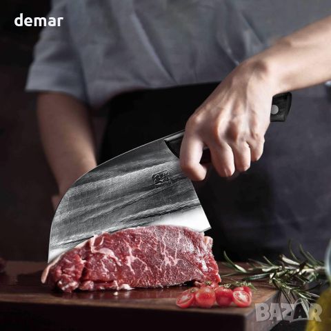Професионален нож за готвач ENOKING, 6,7 инча, ръчно изработен, кован с кожена кания, снимка 2 - Ножове - 46432646
