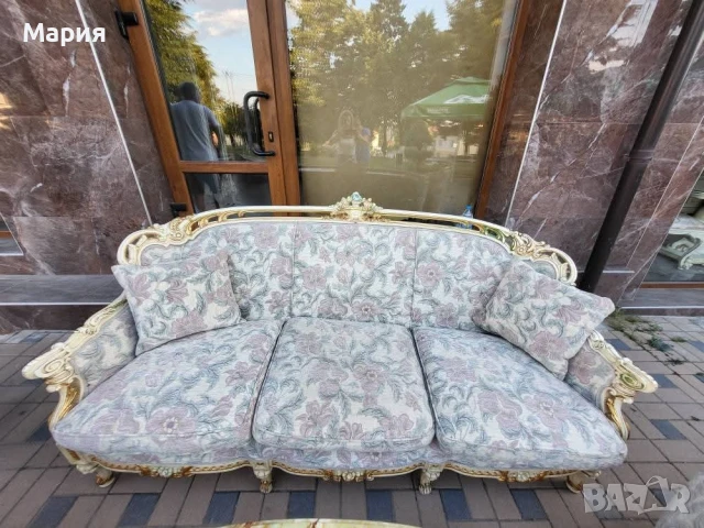 Италианска барокова холна гарнитура 035, снимка 7 - Дивани и мека мебел - 51055174