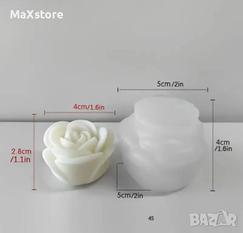 3D 3 размера роза рози Силиконов молд форма за свещи гипс сапун смола фондан , снимка 4 - Форми - 52048752