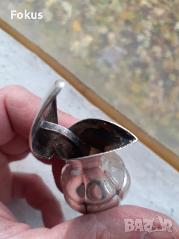 Стар антикварен дебело посребрен декантер бутилка Арт Деко, снимка 4 - Антикварни и старинни предмети - 53357962