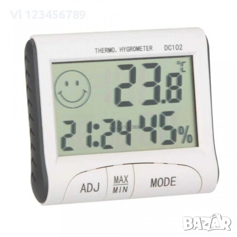 Термометър+влагомер - външна и вътрешна температура dc 103, снимка 2 - Други стоки за дома - 52129625