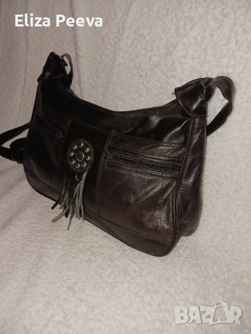 Кафява чанта от естествена кожа, снимка 2 - Чанти - 53479630