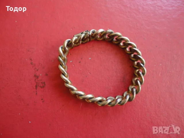 Старинна немска медна гривна с позлата DRGM, снимка 5 - Гривни - 49645821