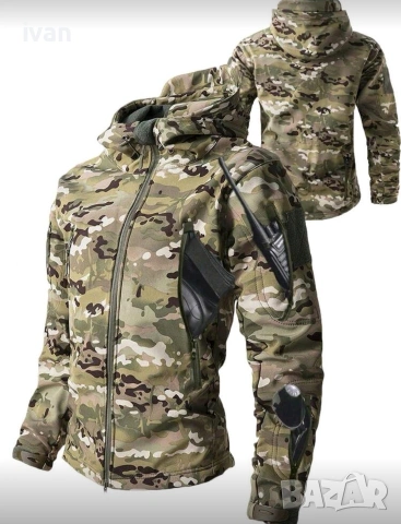 зимно - есенно тактическо яке с поларена подплата. размер м, снимка 3 - Екипировка - 53122376
