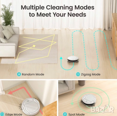 Прахосмукачка робот Lefant M210P, смарт навигация, за животински косми, 27.94x27.94x7.6cm, снимка 3 - Прахосмукачки - 53889708