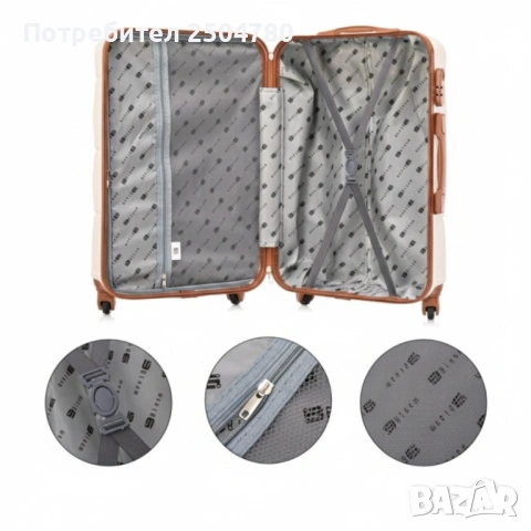 Комплект луксозни куфари 4 в 1 – ABS твърд корпус, кодирана ключалка и 4 двойни колела
