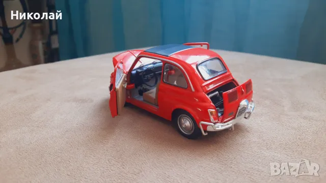 1968 FIAT 500L 1:24 Cararama/Hongwell Diecast Колекционерски модел количка, снимка 10 - Колекции - 49238179