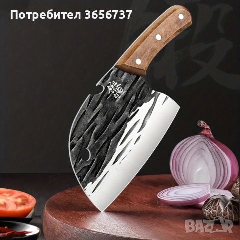 Широк японски готварски нож, снимка 4 - Прибори за хранене, готвене и сервиране - 45334802