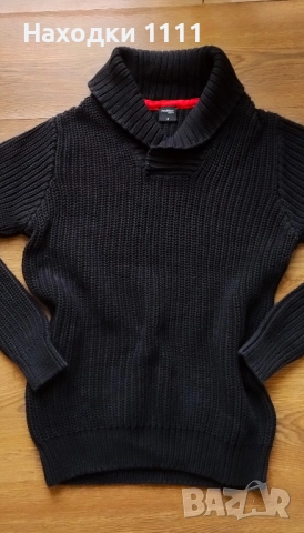 Страхотен пуловер Maddison, 100% памук, черен, размер S-М, като нов, снимка 2 - Блузи с дълъг ръкав и пуловери - 51995200
