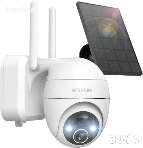 НОВА BOIFUN Соларна безжична охранителна камера за външна употреба - 2K WiFi с батерии...